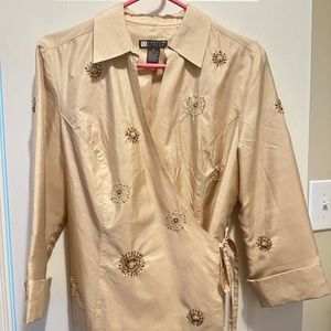 Gold Embellished Wrap shirt